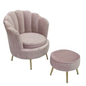 Kids Blush Arm Chair with Leg Rest