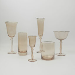 Stella Taupe w/ Silver Rim Glassware Collection