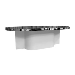 8ft Oval Plexiglass Mirror Table w/ Wing Base