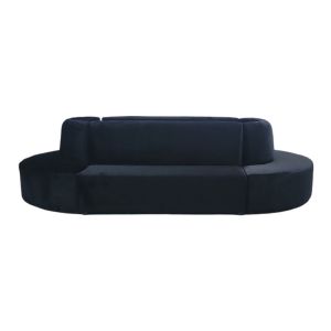 13ft Alpine HS Black Velvet Sofa