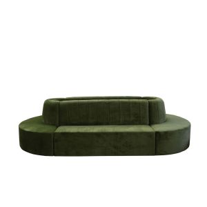 13ft Alpine HS Olive Green Velvet Sofa