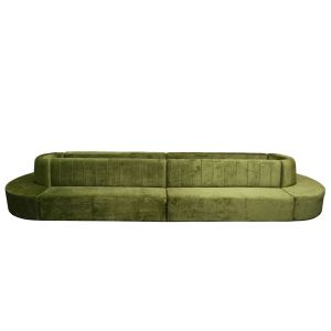 20ft Alpine HS Olive Green Velvet Sofa