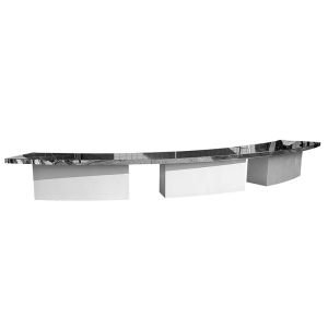 24ft Curved Table with Mirror Top