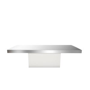 30in W x 8ft L Mirror Table w/ White Base (Real Mirror Top)
