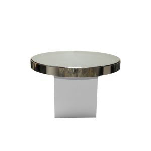 48in Round Mirror Table w/ White Base (Real Mirror Top)