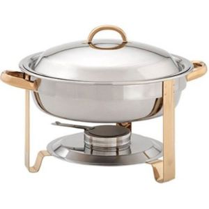 Gold Accented Round Chafer- 4 qt