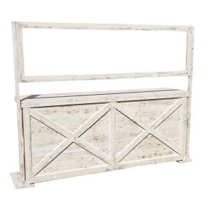 8ft Whitewash Bar Plexiglass Shield Guards