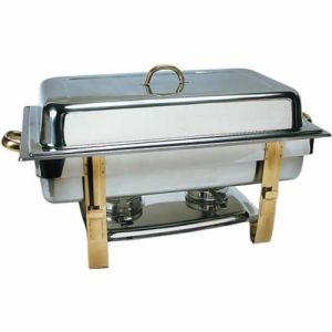 Gold Accented Rect. Chafer- 8 qt