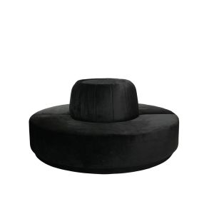 Alpine Round Black Velvet Sofa