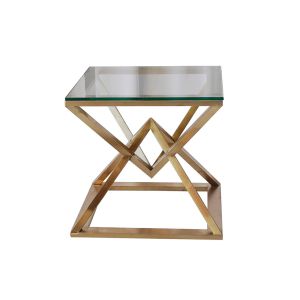 Amore Brushed Gold Side Table
