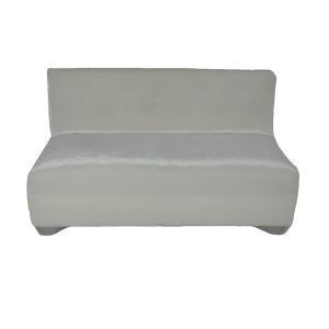 Armless Sofa with Stretch Velvet Cover- Ivory