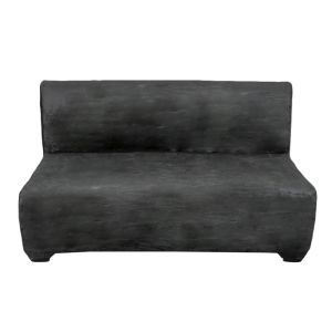 Armless Sofa with Velvet Cover- Grey