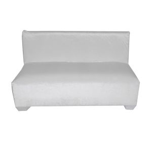 Armless Sofa with Velvet Cover- White