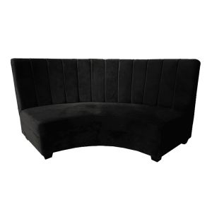 Audrey Velvet Curved Sofa- Black