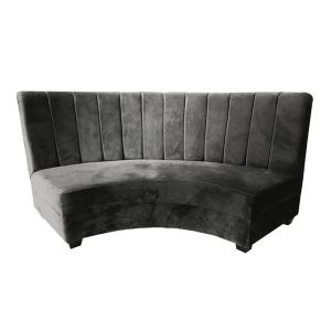 Audrey Velvet Curved Sofa- Grey