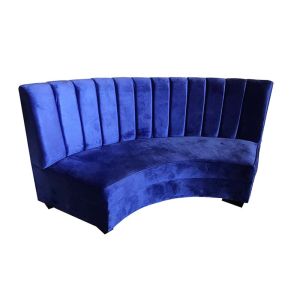 Audrey Velvet Curved Sofa- Electric Blue