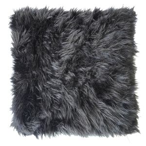 Faux Fur Pillow- Black