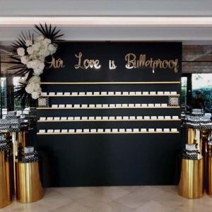 Black Place Card Wall