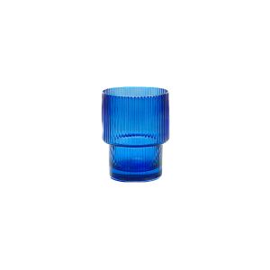 Ribbed Cobalt Blue 7oz Glass