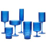 Ribbed Cobalt Blue Champagne Flute