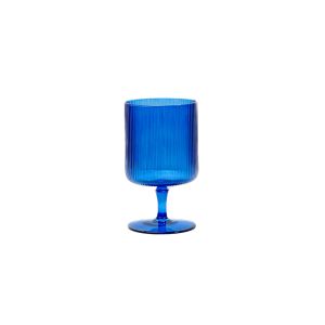 Ribbed Cobalt Blue Water Glass