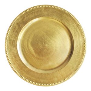 Acrylic Beaded Charger- Gold