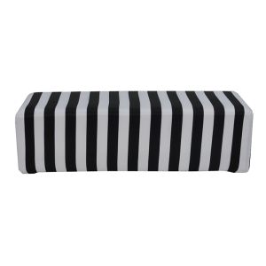 Satin Bench 5ft- Black & White Striped