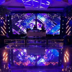 Stage Front- Black with Gold Frame Mirror Insert (2ft H)