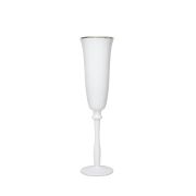 Stella White with Gold Rim Champagne Flute