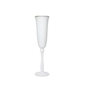 Stella White with Gold Rim Champagne Flute
