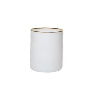 Stella White with Gold Rim Double Old Fashioned Glass