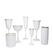 Stella White with Gold Rim Champagne Flute