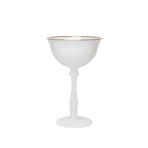 Stella White with Gold Rim Martini Glass