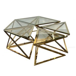 Vermont Multi Piece Gold Coffee Table