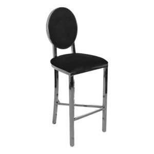 Washington Chrome Barstool w/ Removeable Black Cushion