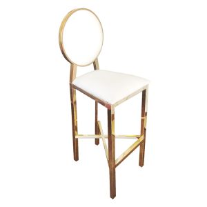 Washington Round Back Bar Stool- Gold