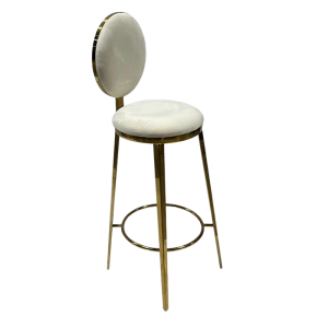 Washington Gold Barstool w/ Ivory Velvet Fabric