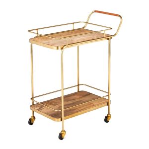 Wooden Gold Finish Cart