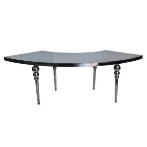 XL Dubai Serpentine Table Chrome with Mirror Top