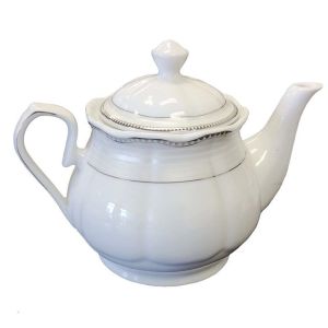 Fancy Silver Trimmed Tea Pot
