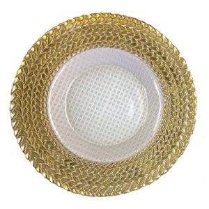 Roman Leaf Charger- Gold
