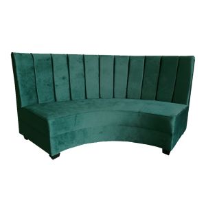 Audrey Velvet Curved Sofa- Emerald