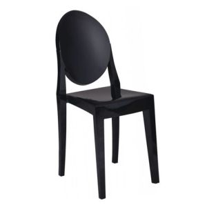 Matte Solid Black Ghost Chair