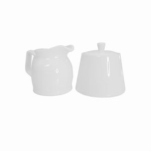 White Sugar Bowl & Creamer Set