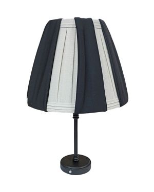Linen Lamp Shade- Black & Cream