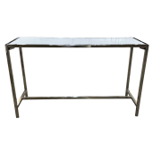 Brooklyn Communal Table Chrome w/White Top