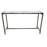 Brookly Communal Table - Chrome with White Top