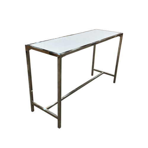 Brooklyn Communal Table Chrome w/White Top