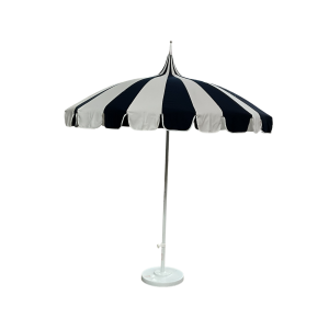 Market Umbrella White & Navy 8.5ft